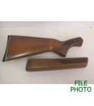 Butt Stock & Forearm Set - Checkered Hard Wood - w/ Butt Plate - Original